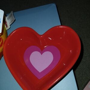 Love to Dream Red Heart Bowl with Pink Accent